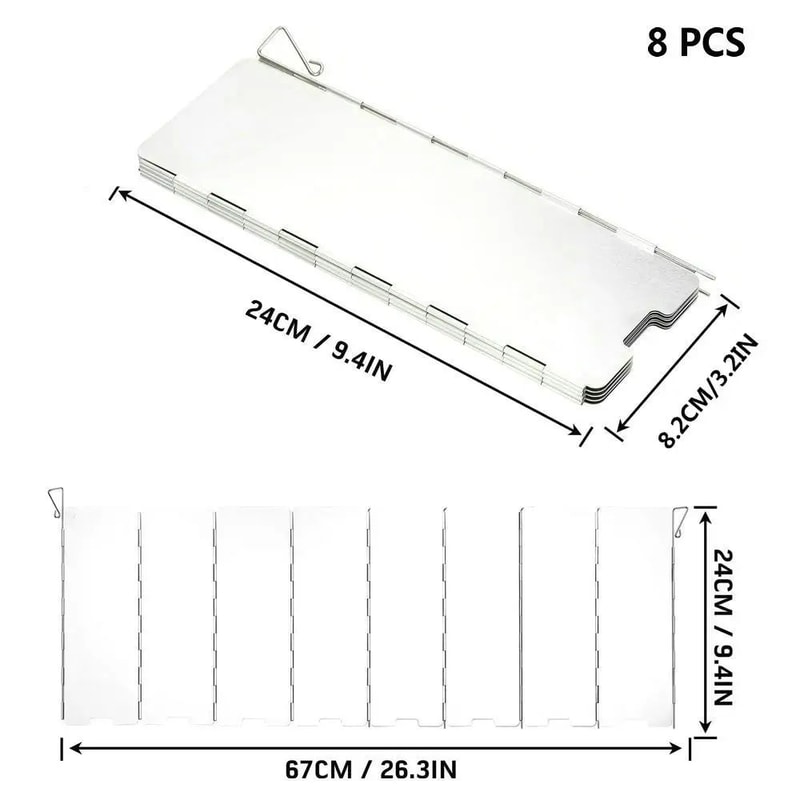 Windproof Folding Camping Stove Windscreen Aluminum Alloy Gas Stove Wind Shield With MultiPlate Opt 6