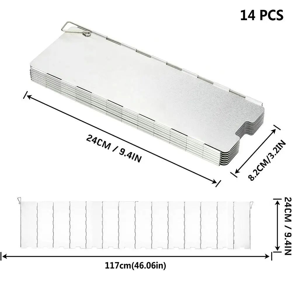 Windproof Folding Camping Stove Windscreen Aluminum Alloy Gas Stove Wind Shield With MultiPlate Opt 10