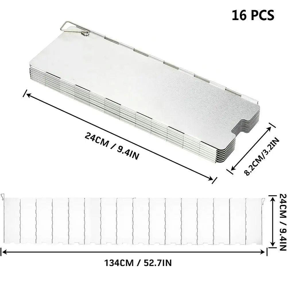 Windproof Folding Camping Stove Windscreen Aluminum Alloy Gas Stove Wind Shield With MultiPlate Opt 11