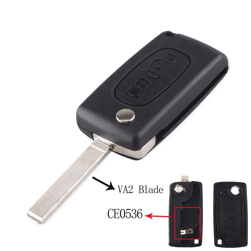 KEYYOU Peugeot Key Shell FlipFolding Replacement Remote Key Case 5