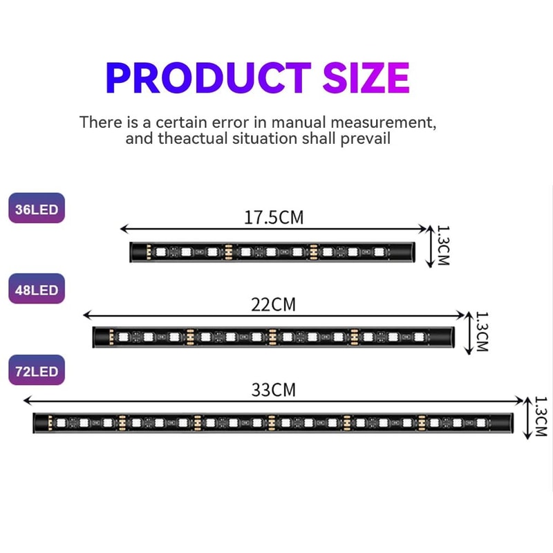 USB Car Interior Ambient Light Strips 48 LED With App And Remote Control 1