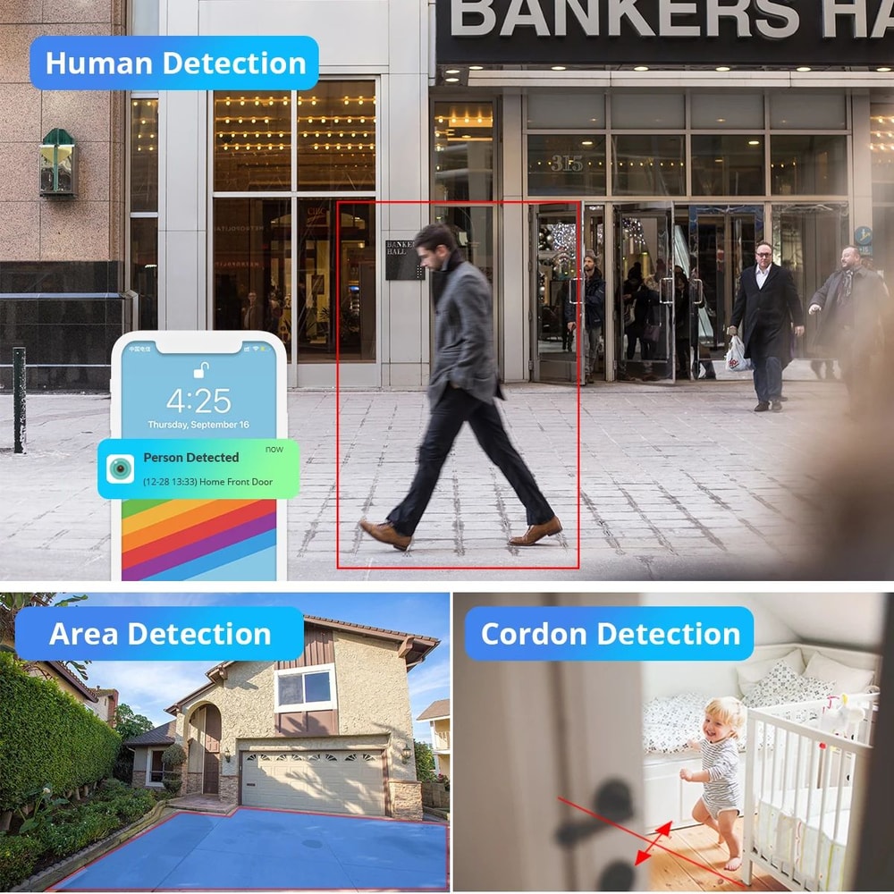 4K 8MP Outdoor WiFi IP Security Camera With AI Human Detection And ICSee App 2