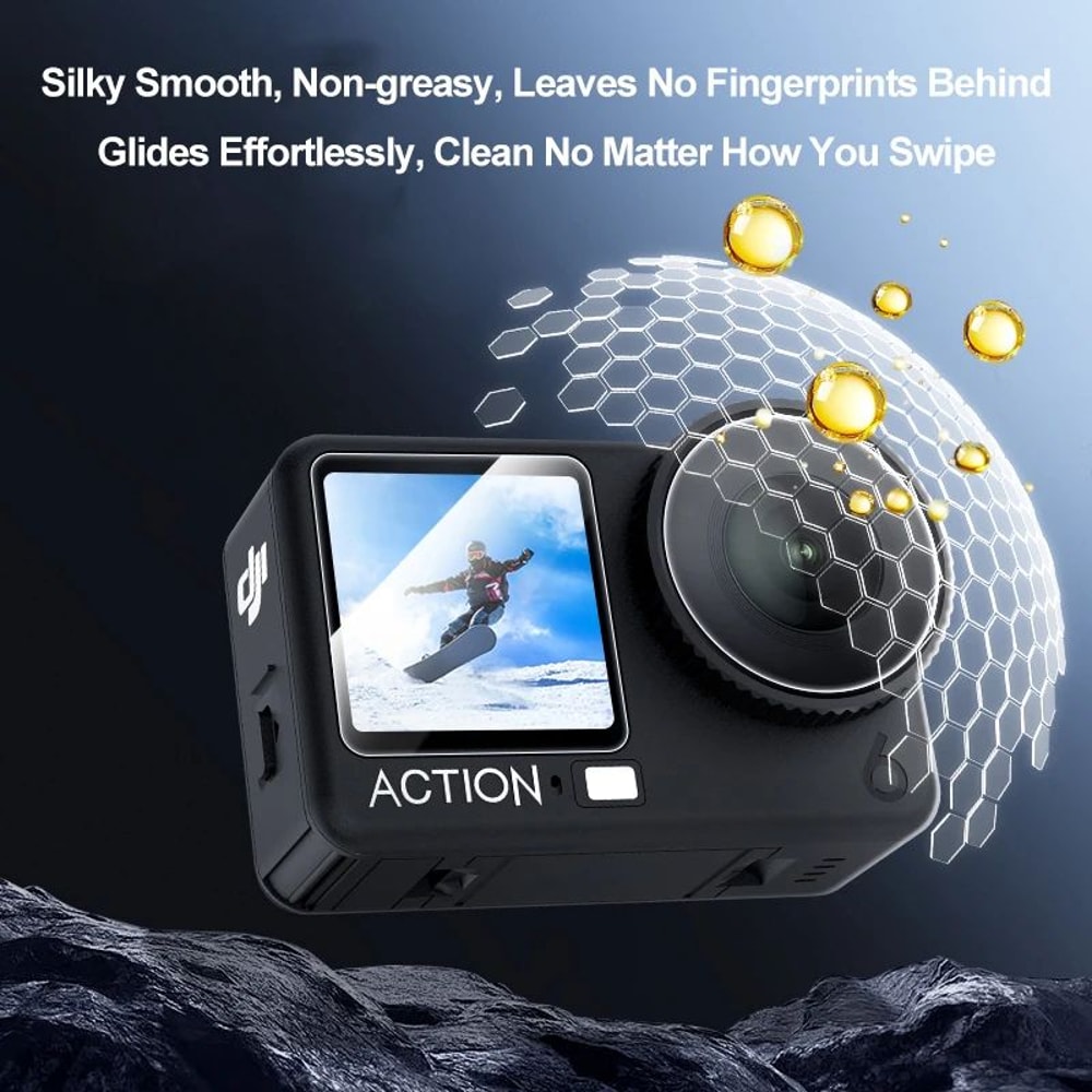 DJI Osmo Action Silicone Lens Cover Tempered Film Set DustProof Action Camera Lens Protector With 3