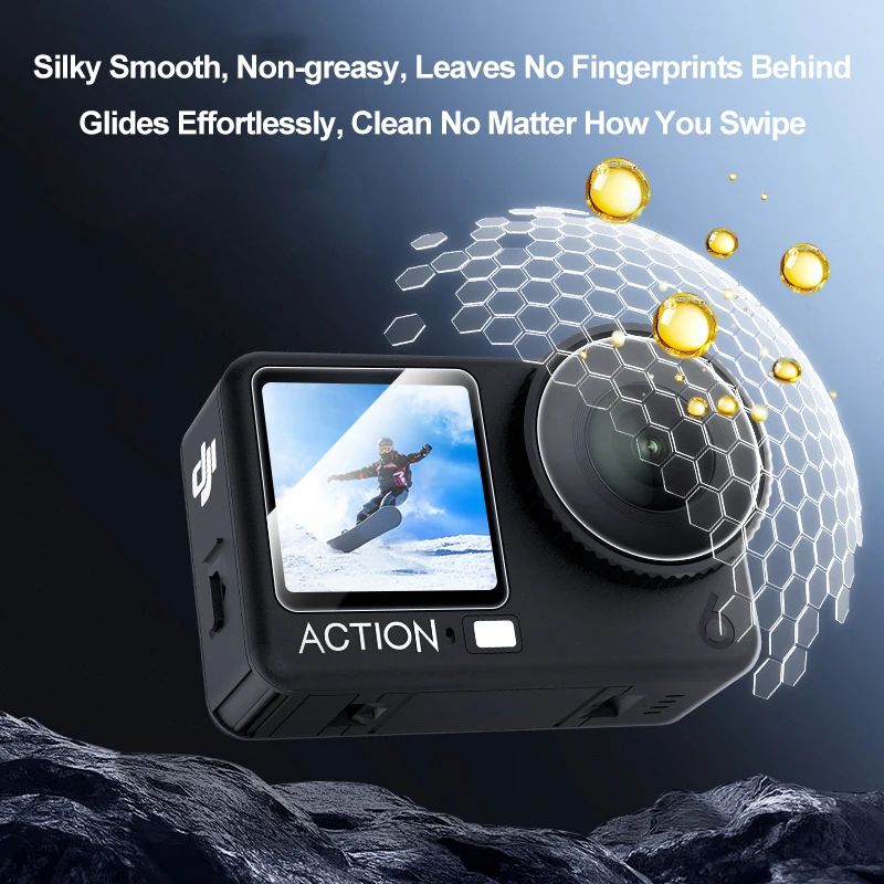 DJI Osmo Action Silicone Lens Cover Tempered Film Set DustProof Action Camera Lens Protector With 3