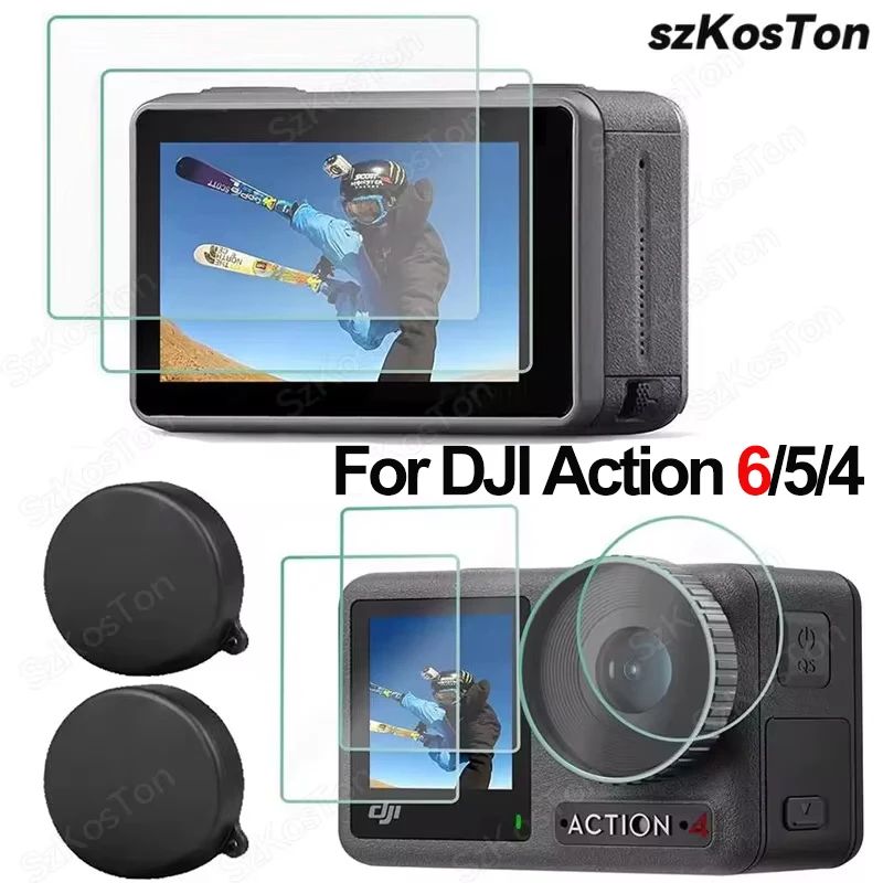 DJI Osmo Action Silicone Lens Cover Tempered Film Set DustProof Action Camera Lens Protector With 4