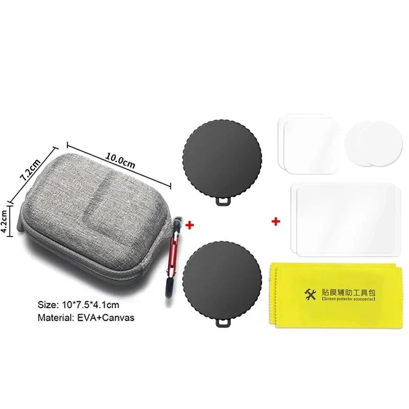 DJI Osmo Action Silicone Lens Cover Tempered Film Set DustProof Action Camera Lens Protector With 11