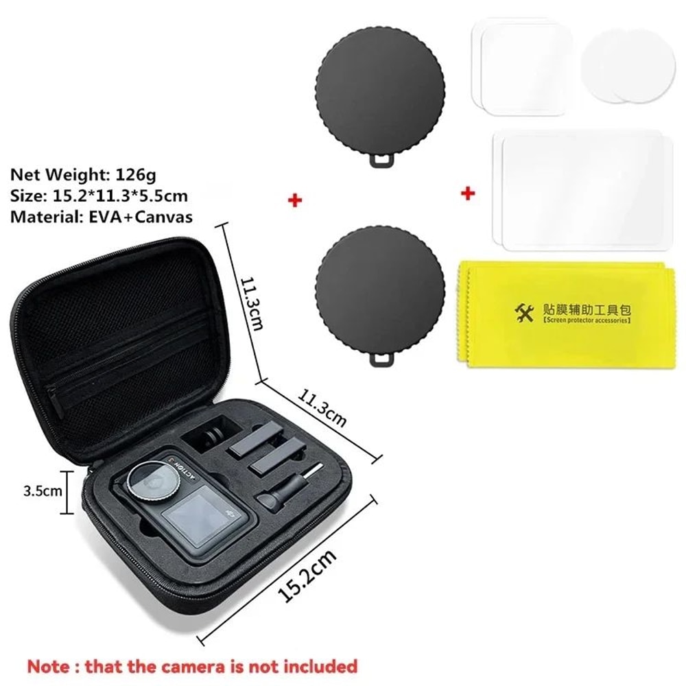 DJI Osmo Action Silicone Lens Cover Tempered Film Set DustProof Action Camera Lens Protector With 12