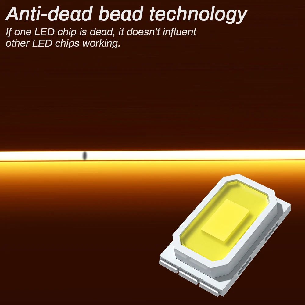UltraSmooth COB LED Strip Light RA90 High Density 12V24V Dimmable For Clean Home Accent Lighting 2