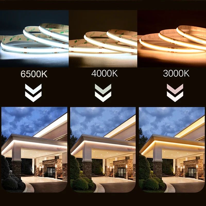 UL Listed HighDensity COB LED Strip Lights 164ft Flexible Dimmable Tape CRI 90 3000K6500K DC12V24V 2