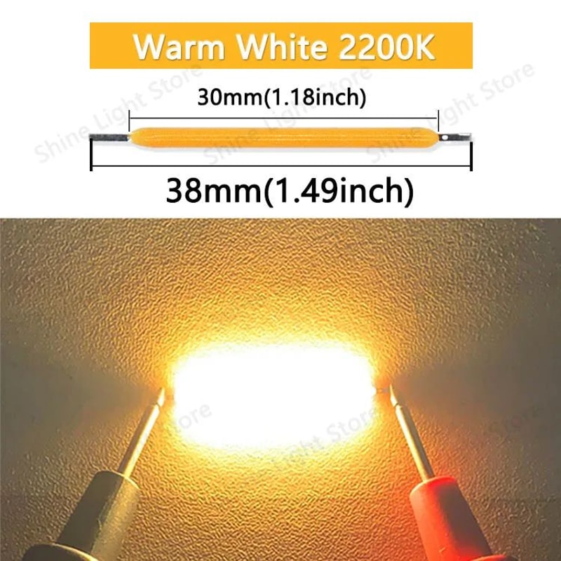 3V 38mm COB LED Filament Replacement Strips For Edison Bulbs And DIY Decor Lighting 6