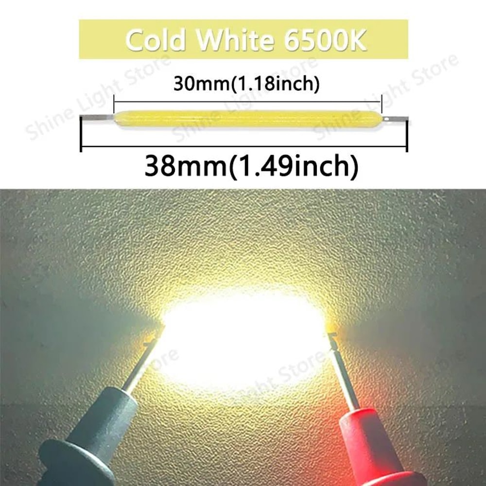 3V 38mm COB LED Filament Replacement Strips For Edison Bulbs And DIY Decor Lighting 7