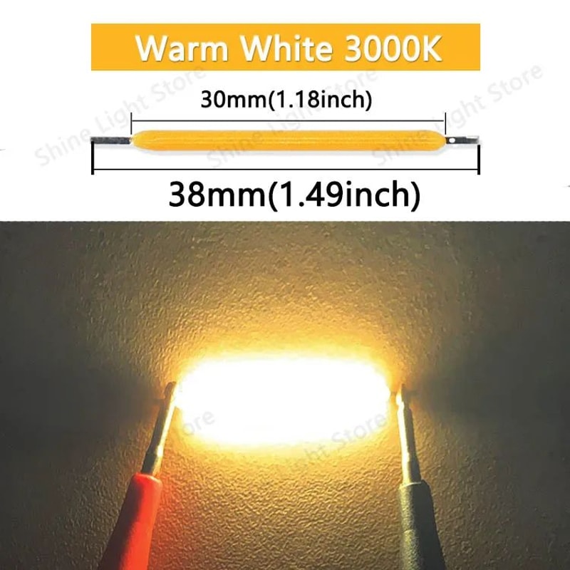 3V 38mm COB LED Filament Replacement Strips For Edison Bulbs And DIY Decor Lighting 13