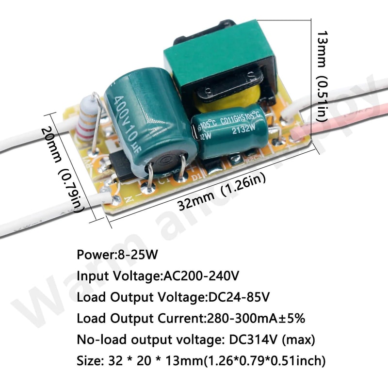 NonIsolated Constant Current LED Driver AC To DC Converter Power Unit 8W50W 250mA300mA 1