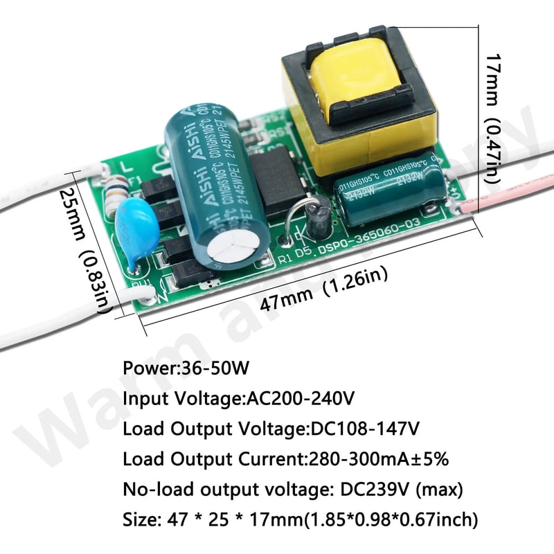 NonIsolated Constant Current LED Driver AC To DC Converter Power Unit 8W50W 250mA300mA 3