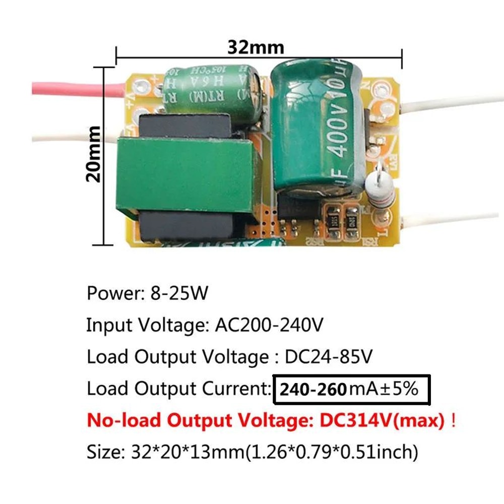 NonIsolated Constant Current LED Driver AC To DC Converter Power Unit 8W50W 250mA300mA 9