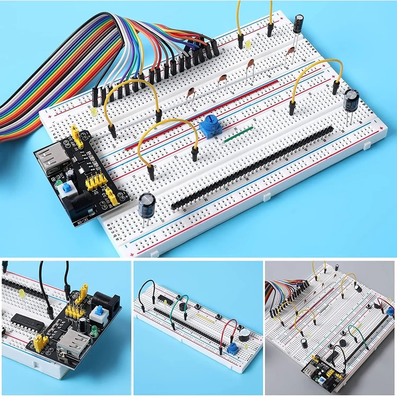 MB102 Solderless Breadboard Kit 400830 Tie Points With Dupont Jumpers For Arduino Prototyping 3