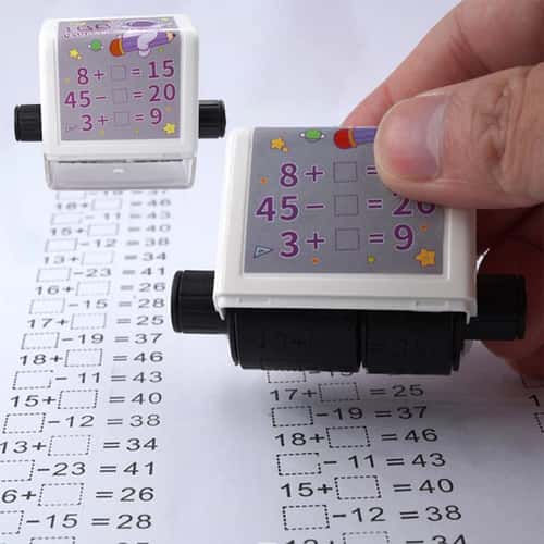 2-in-1 Math Roller Stamp Within 100 – Refillable Fill-in-the-Blank Practice Tool