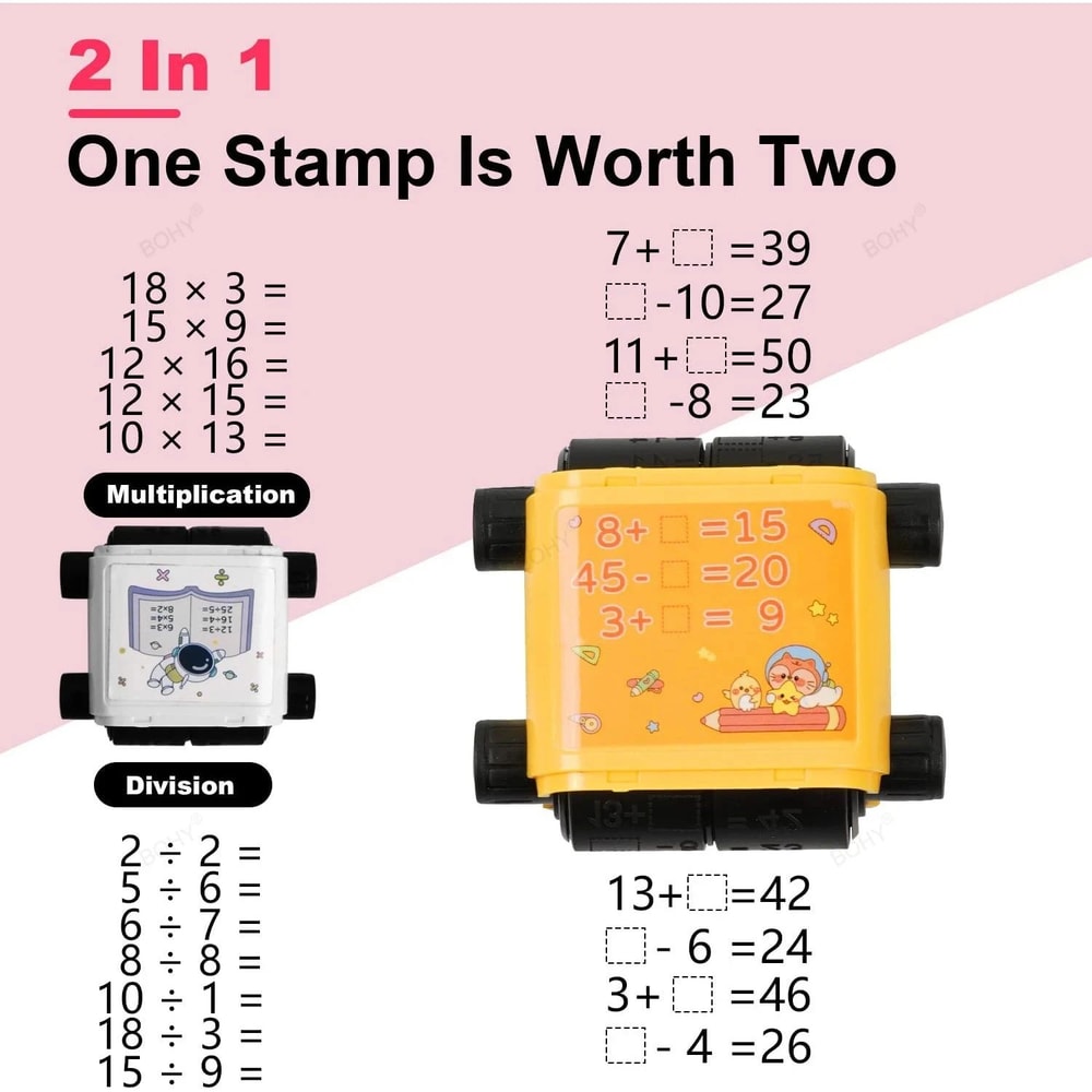 2in1 Math Roller Stamp Within 100 Refillable FillintheBlank Practice Tool 3
