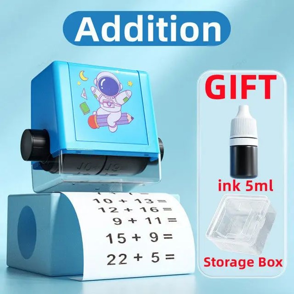 2in1 Math Roller Stamp Within 100 Refillable FillintheBlank Practice Tool 6