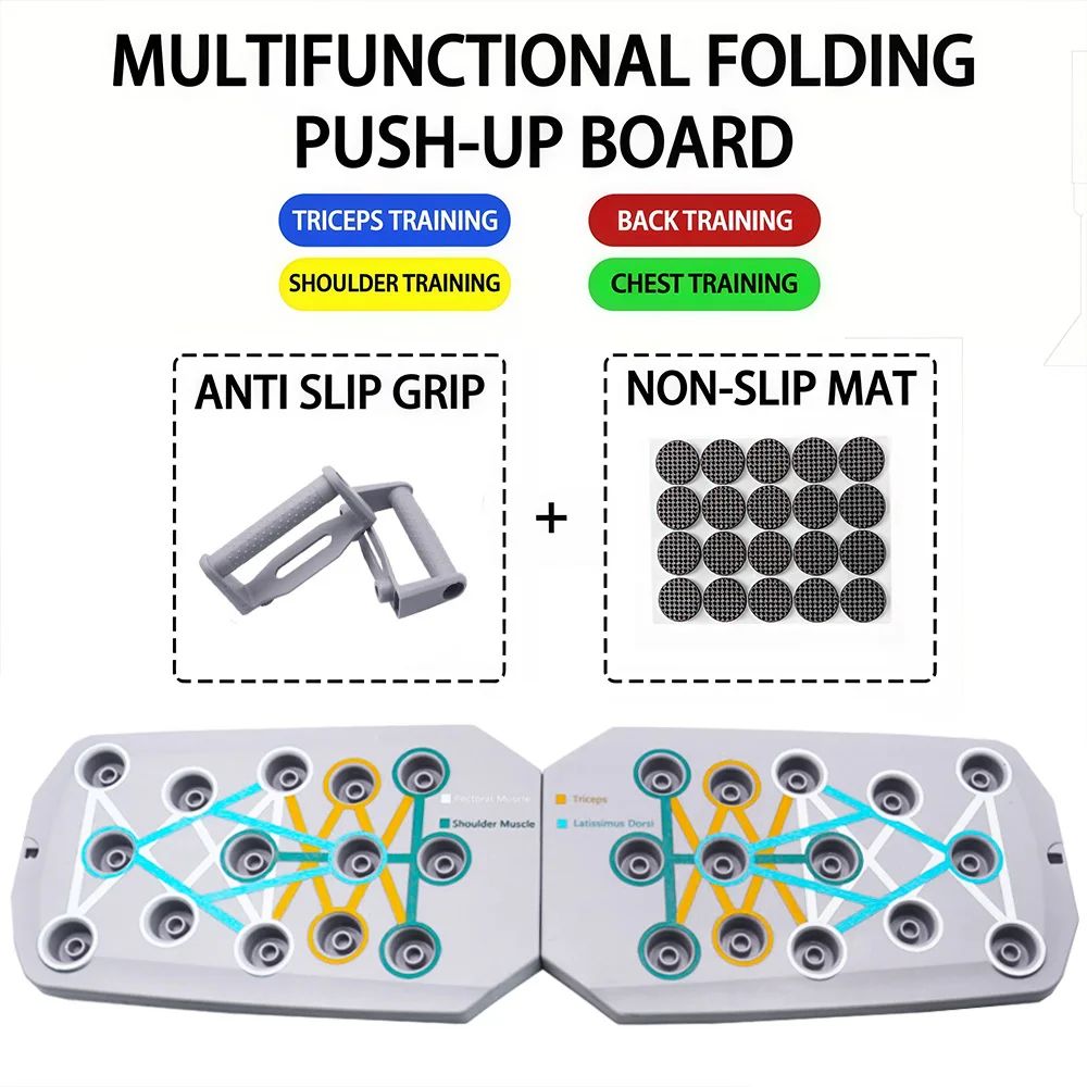 Foldable ColorCoded PushUp Board With Handles For Home Workouts And Upper Body Training 9