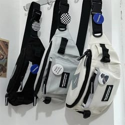 harajuku reflective chest bag – unisex streetwear sling & waist bag
