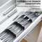 Expandable Kitchen Drawer Organizer Cutlery Tray With Knife Holder And Spice Bottle Slots 3