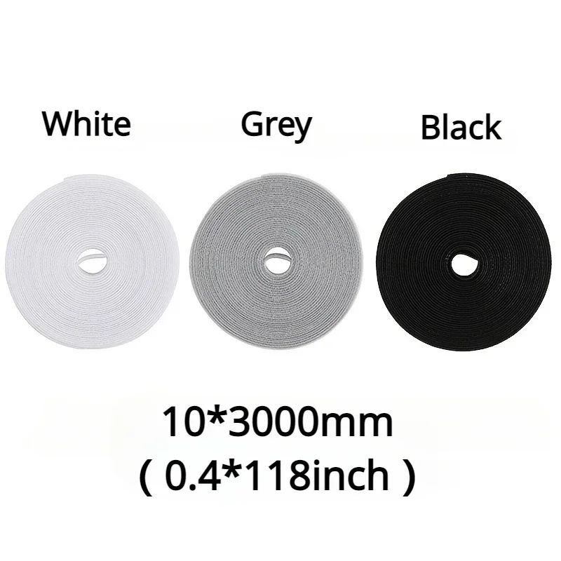 Reusable Cable Management Tape Roll 10x3000mm CuttoLength Reusable Cable Ties Cord Organizer For D 1