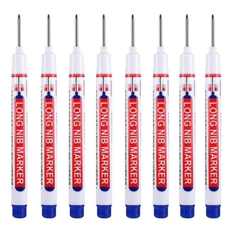 8Piece Deep Hole Marker Set 20mm Long Nib Waterproof Metal Marking Pen For Woodworking DIY 0