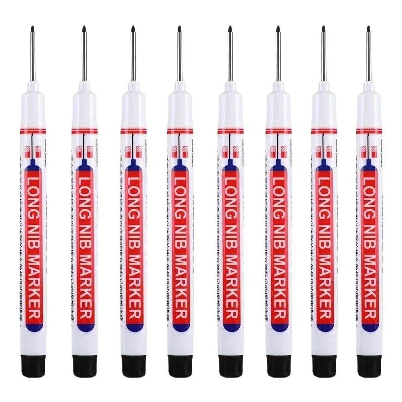 8Piece Deep Hole Marker Set 20mm Long Nib Waterproof Metal Marking Pen For Woodworking DIY 4