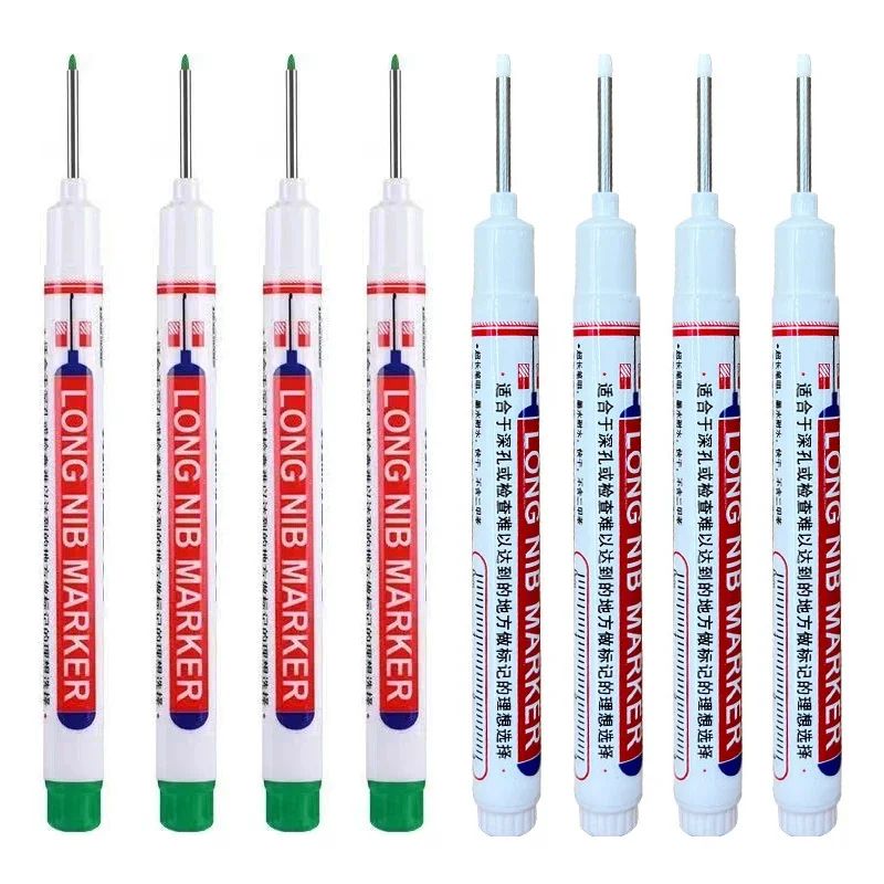 8Piece Deep Hole Marker Set 20mm Long Nib Waterproof Metal Marking Pen For Woodworking DIY 11