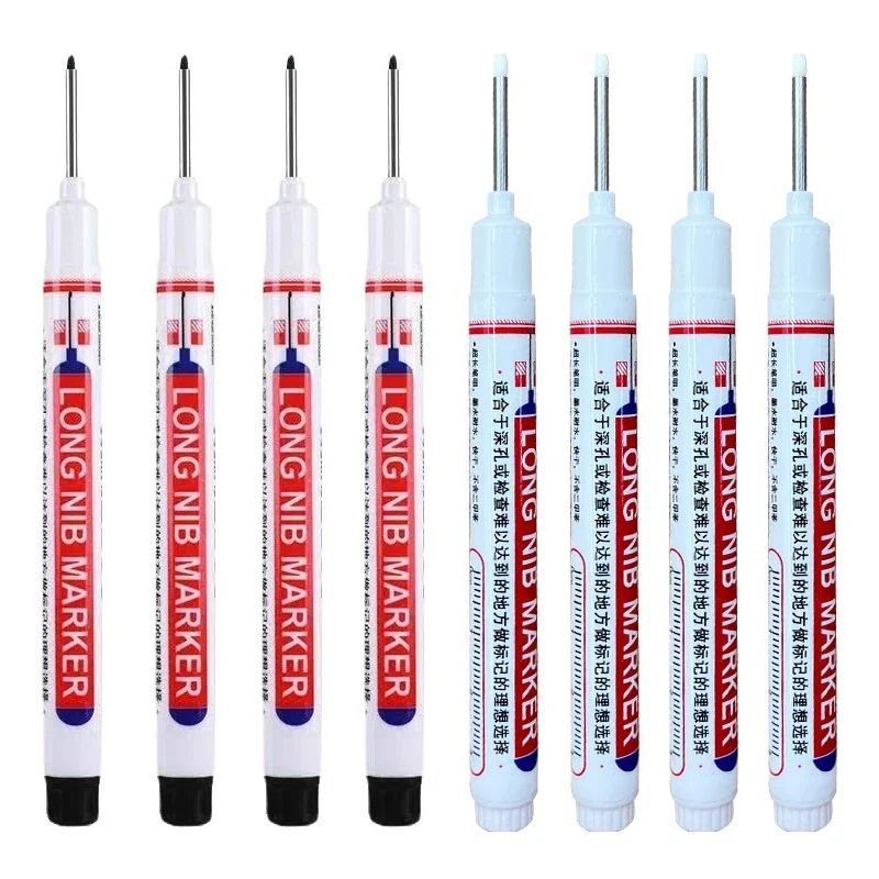 8Piece Deep Hole Marker Set 20mm Long Nib Waterproof Metal Marking Pen For Woodworking DIY 14