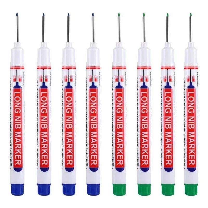 8Piece Deep Hole Marker Set 20mm Long Nib Waterproof Metal Marking Pen For Woodworking DIY 6