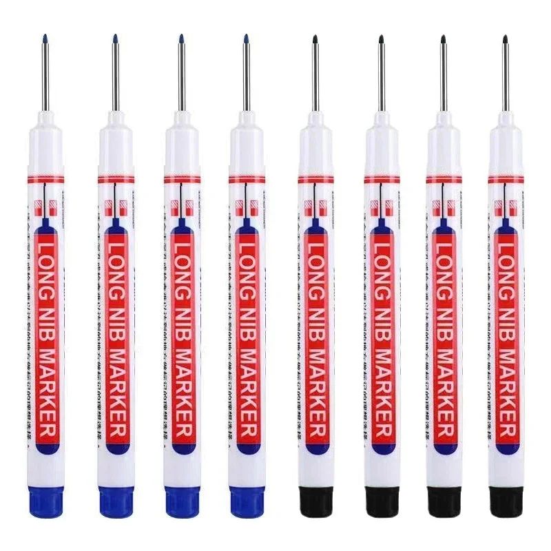 8Piece Deep Hole Marker Set 20mm Long Nib Waterproof Metal Marking Pen For Woodworking DIY 8