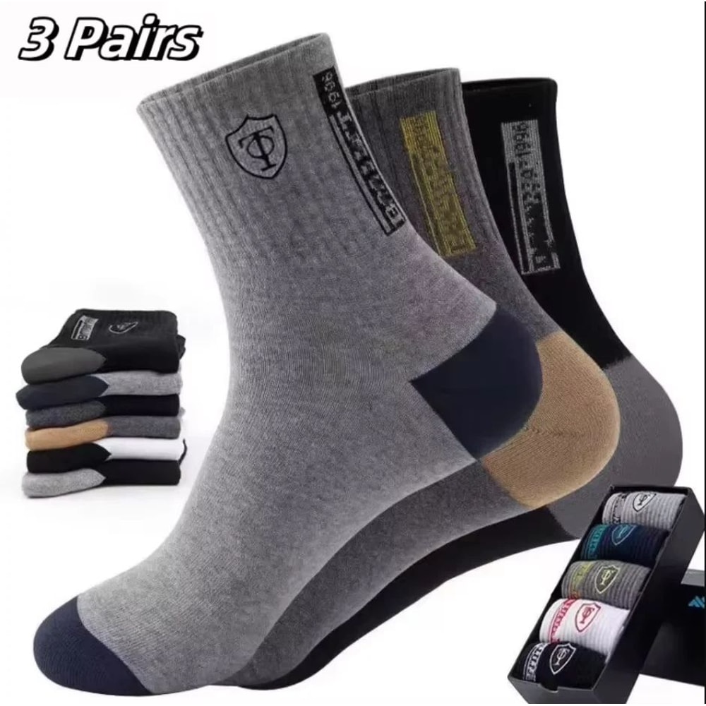Mens Bamboo Socks 5Pack Breathable Cotton Blend MoistureWicking OdorResistant Dress Sport Crew Soc 6