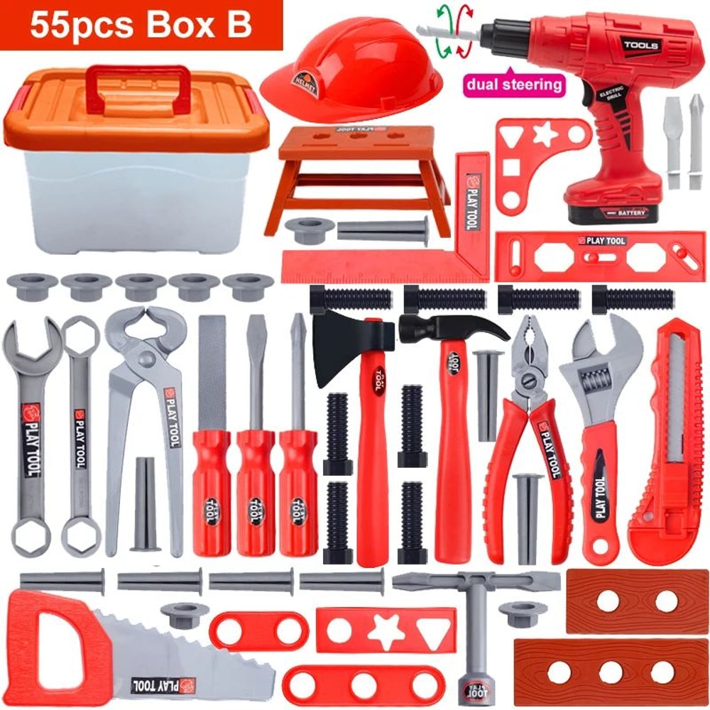 41Piece Kids Tool Set With Toy Drill Pretend Play Construction Tools Kit 10