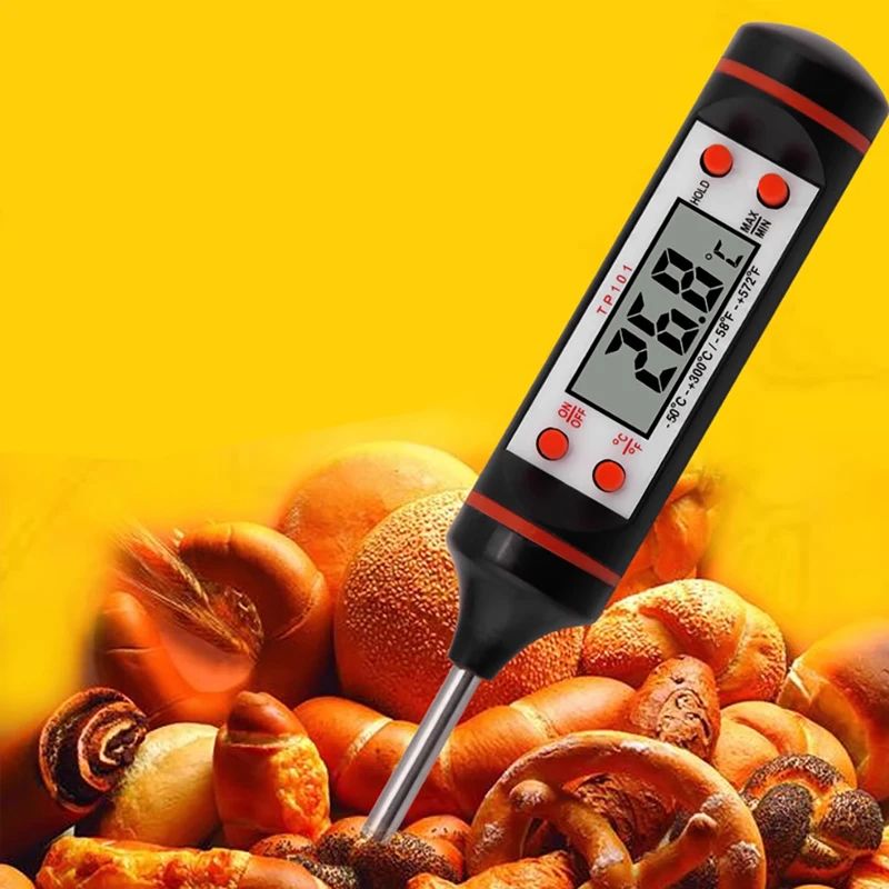Digital Kitchen Probe Thermometer For Cooking Baking BBQ Stainless Steel Food Temperature Reader 1