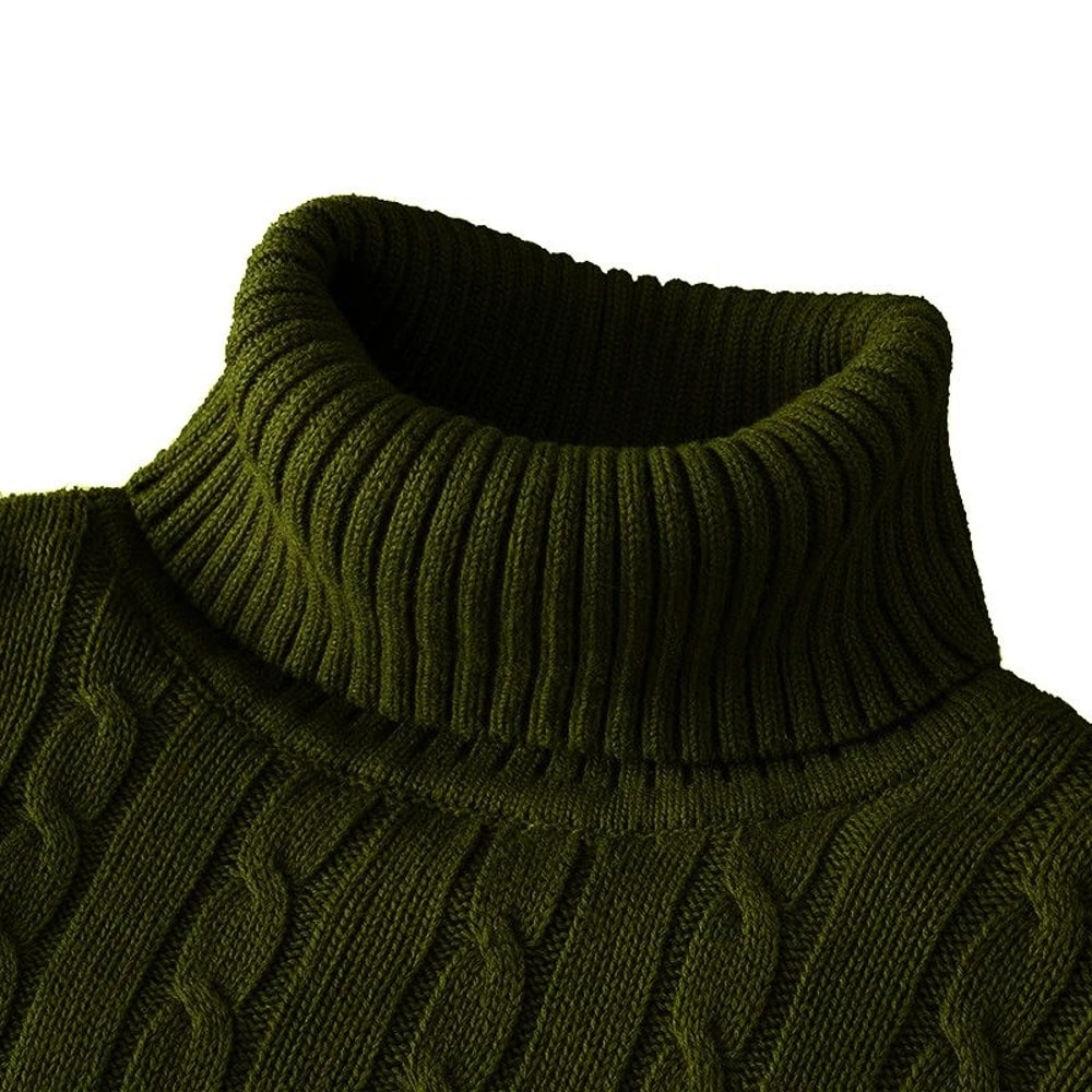 Mens Turtleneck Sweater Warm Roll Neck Knit For Everyday SmartCasual Style 7