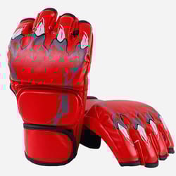 half-finger sparring gloves with eva padding & wrist strap for taekwondo, karate, mma