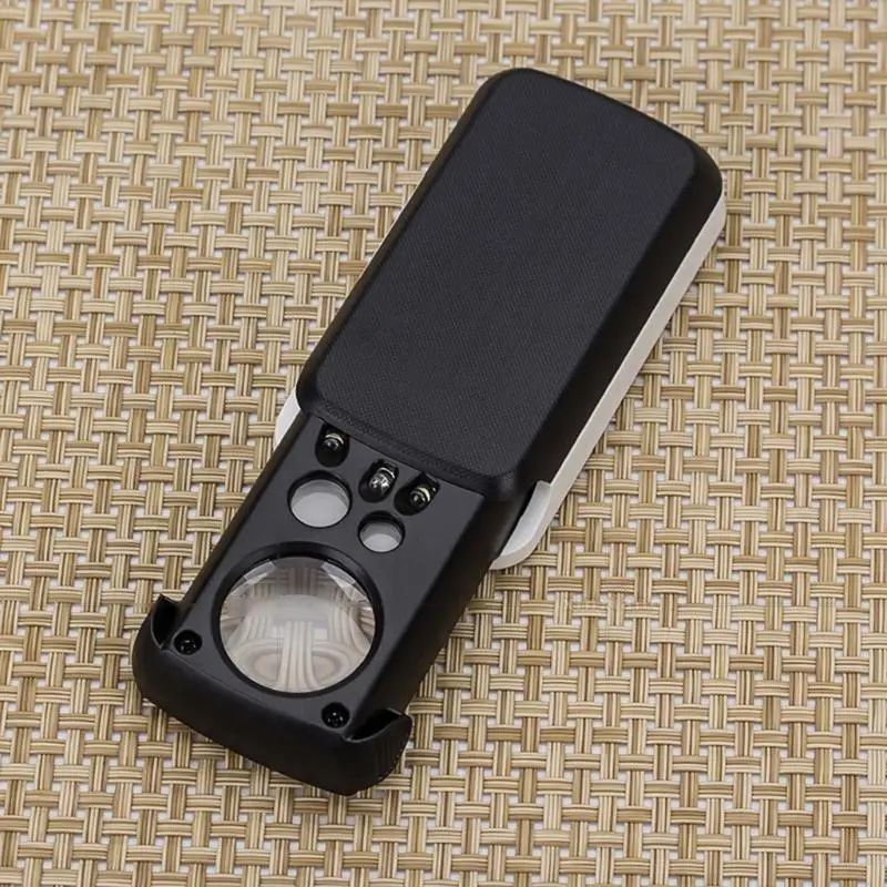 30X60X90X Illuminated Jewelers Loupe Pocket Magnifier With LED UV Light 2
