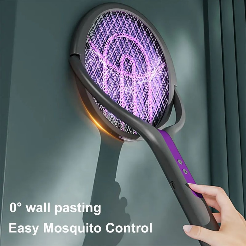 2in1 Rechargeable Mosquito Swatter And Trap Lamp For Home Electric Bug Zapper Racket 3