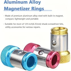 6-piece magnetic screw ring drill bit set with screwdriver bit magnetizer and non-slip phillips bits