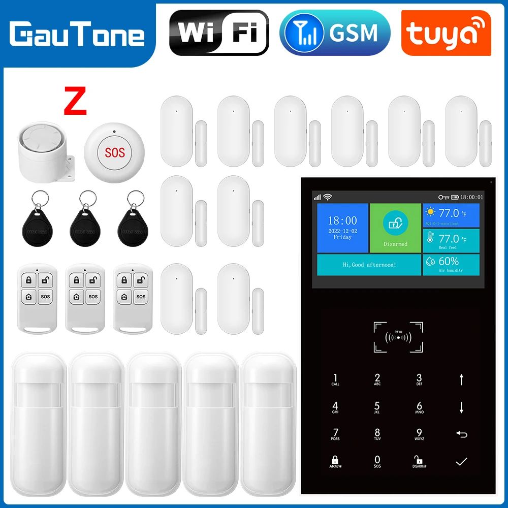 PG109 Tuya Smart WiFi GSM Alarm System With 43 LCD Touchscreen Temperature Display 12