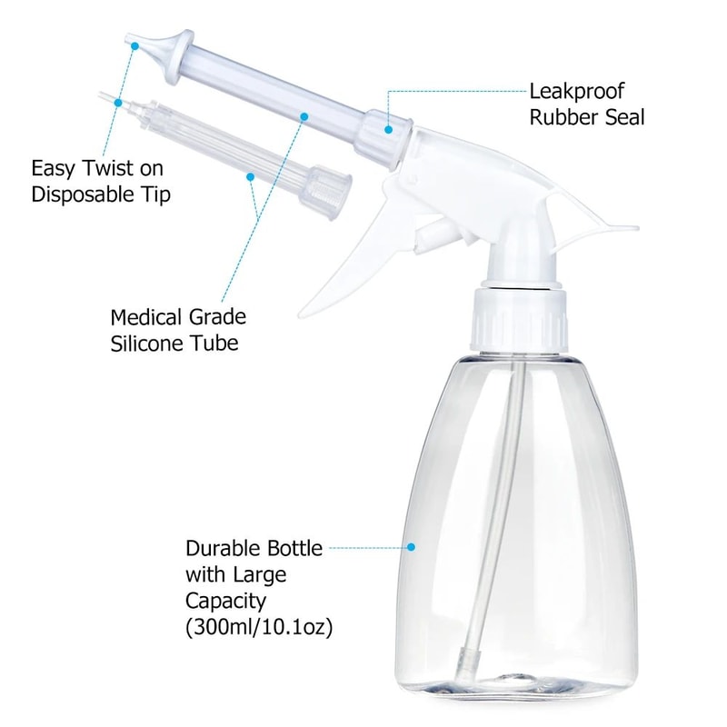 300ml Ear Irrigation System Kit Portable Ear Wash Bottle For Gentle Wax Removal Adults Kids 1