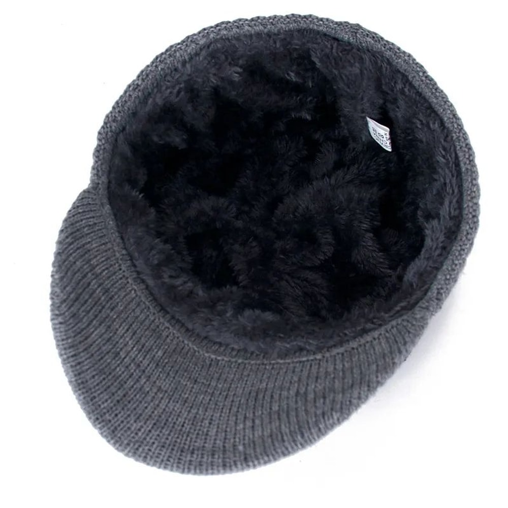 Fur Lined Beanie With Brim Unisex Winter Hat With Brim For Warm WindBlocking Comfort 5