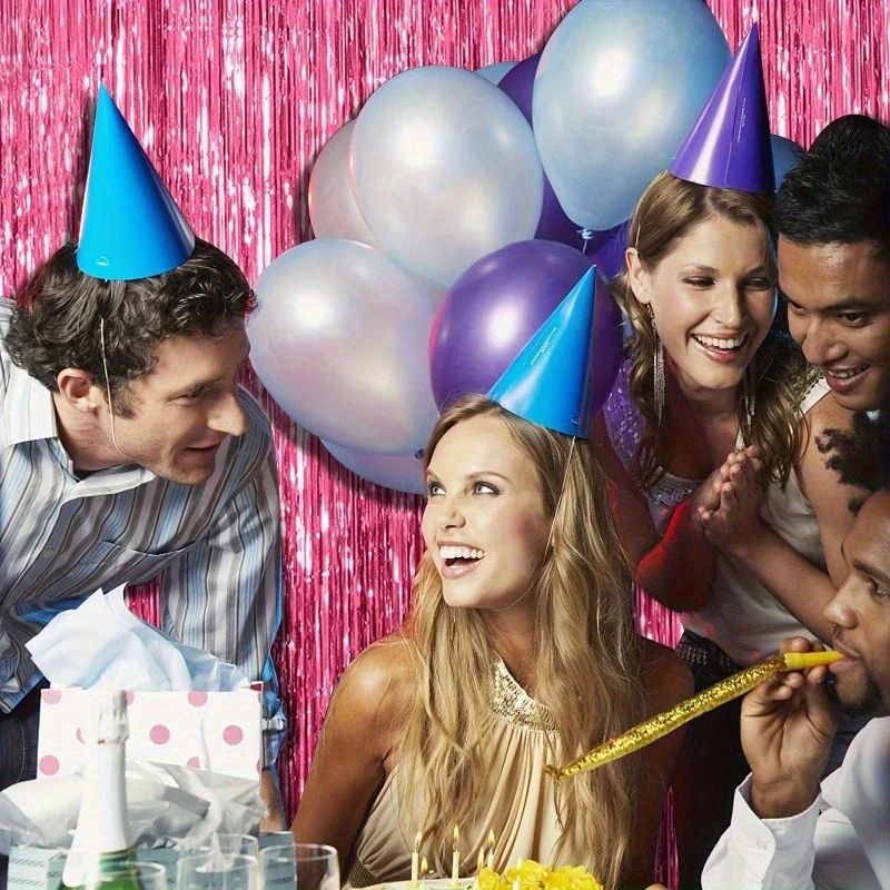 Pink Sparkle Rain Fringe Curtain Backdrop Set 13pcs For Photo Booth Parties 3