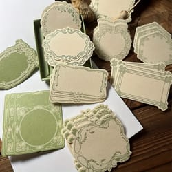 vintage embossed sticky notes box (30pcs) thick decorative scrapbook journaling paper