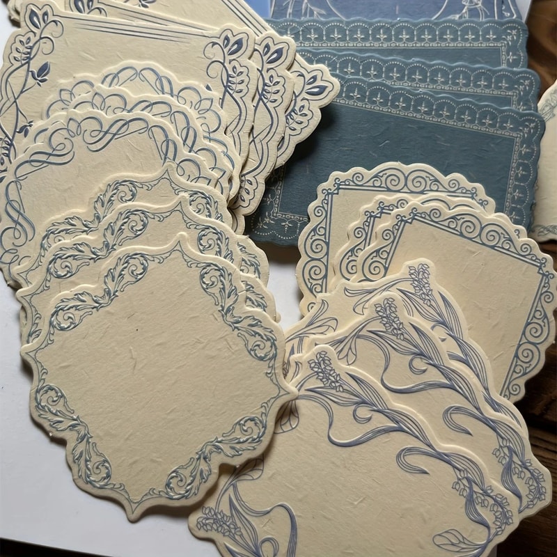 Vintage Embossed Sticky Notes Box 30pcs Thick Decorative Scrapbook Journaling Paper 3