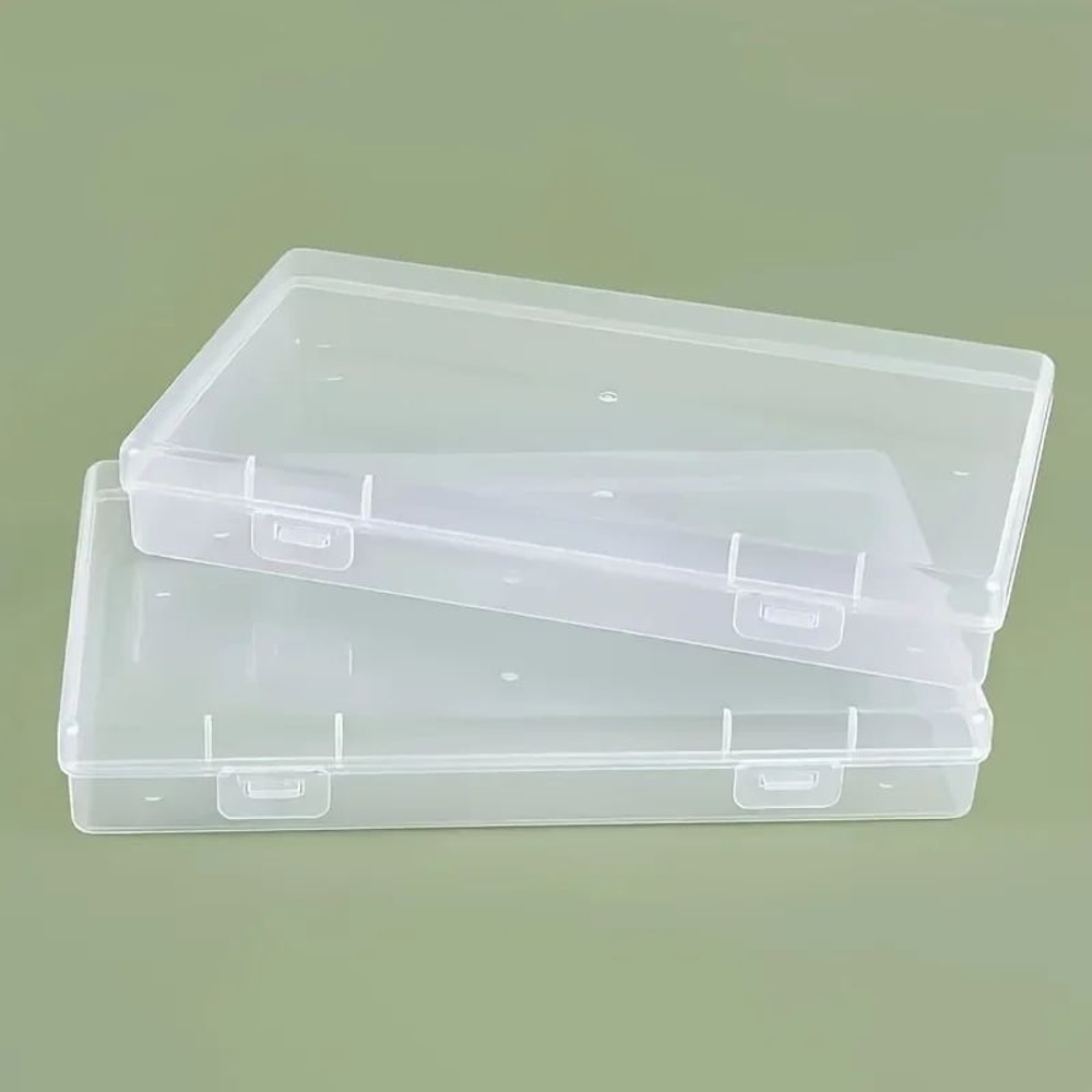ClearStack 3Piece Transparent Plastic Storage Box Set With TightSeal Lids For Documents Cards 2
