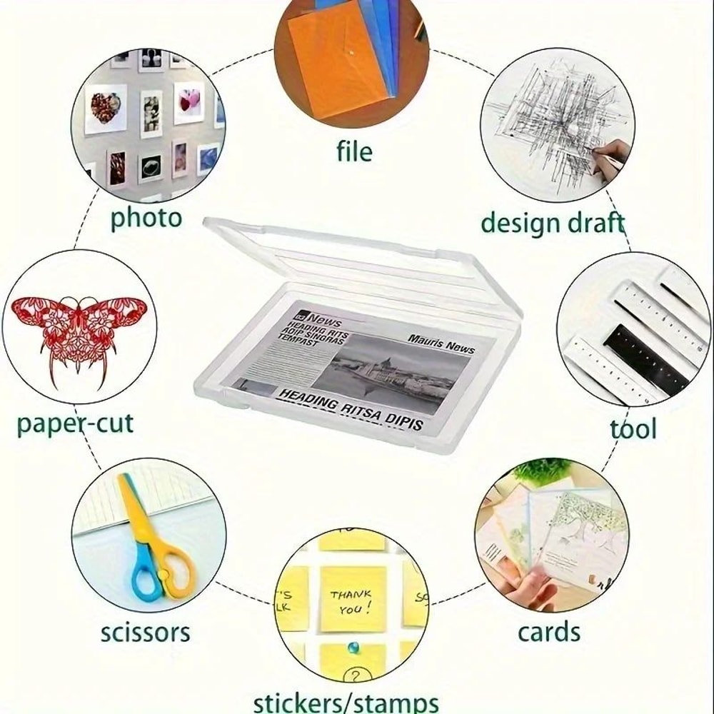 ClearStack 3Piece Transparent Plastic Storage Box Set With TightSeal Lids For Documents Cards 3