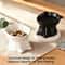 Black White Cute Cat Food Bowl Lightweight Plastic Pet Bowl For Cats Small Dogs 4